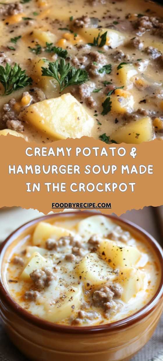 Creamy Potato & Hamburger Soup Made in the Crockpot