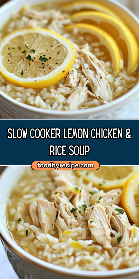 Slow Cooker Lemon Chicken & Rice Soup