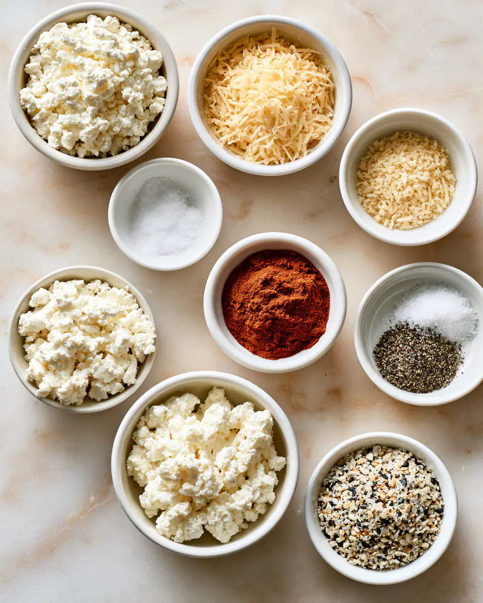Ingredients for Crispy Cottage Cheese Chips | High Protein Snack Recipe
