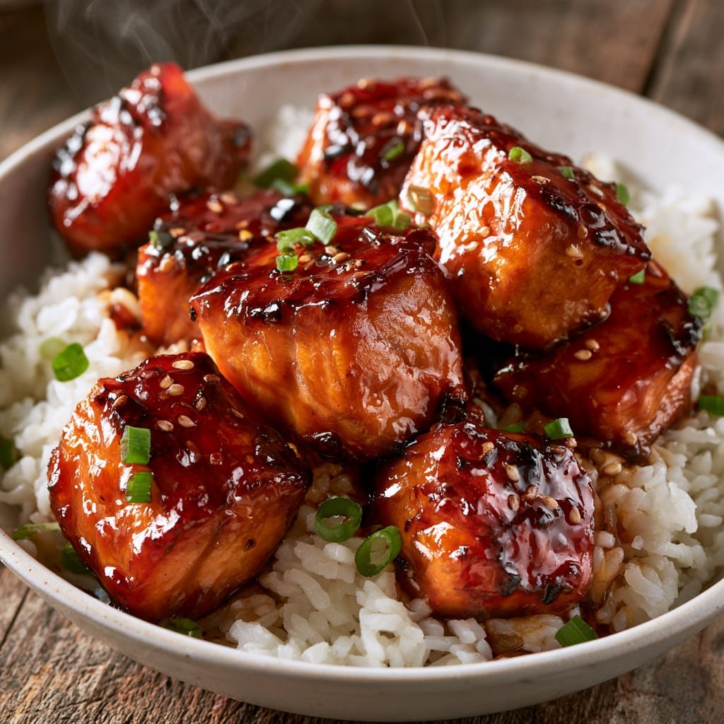 Crispy Honey Garlic Salmon Bites | Easy High Protein Recipes