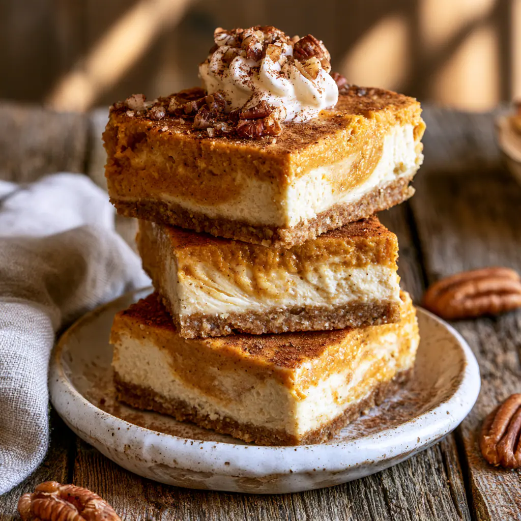 Easy Keto Pumpkin Cheesecake Bars | Low Carb Dessert