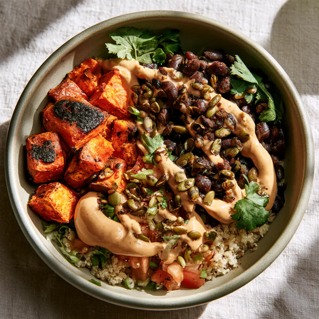 Healthy Sweet Potato Black Bean Bowls | High Fiber Dinner
