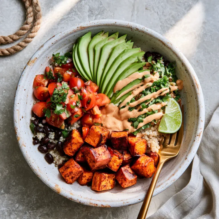 Healthy Sweet Potato Burrito Bowls | Vegetarian High Protein Lunch