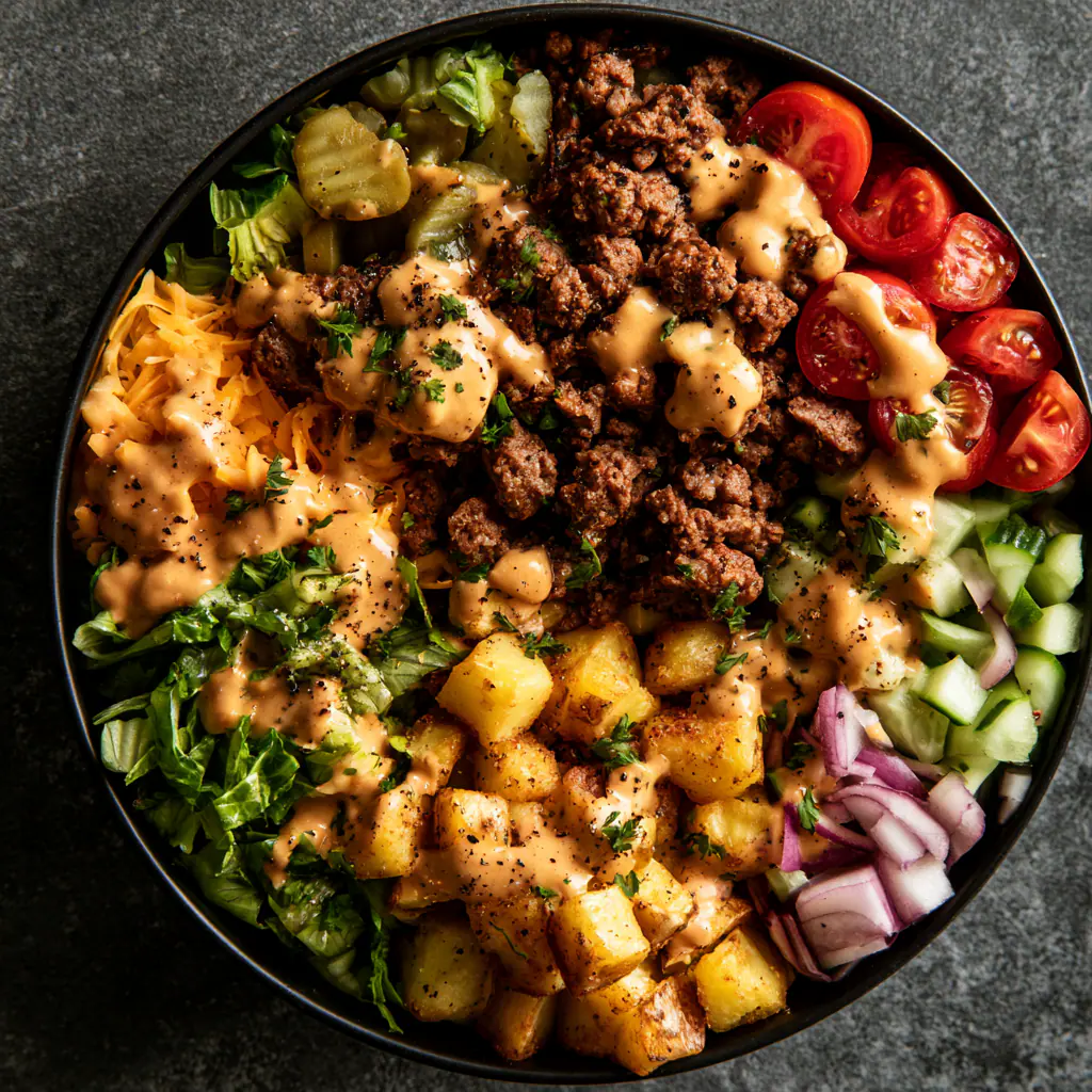 High Protein Burger Bowl | Easy Weeknight Dinner
