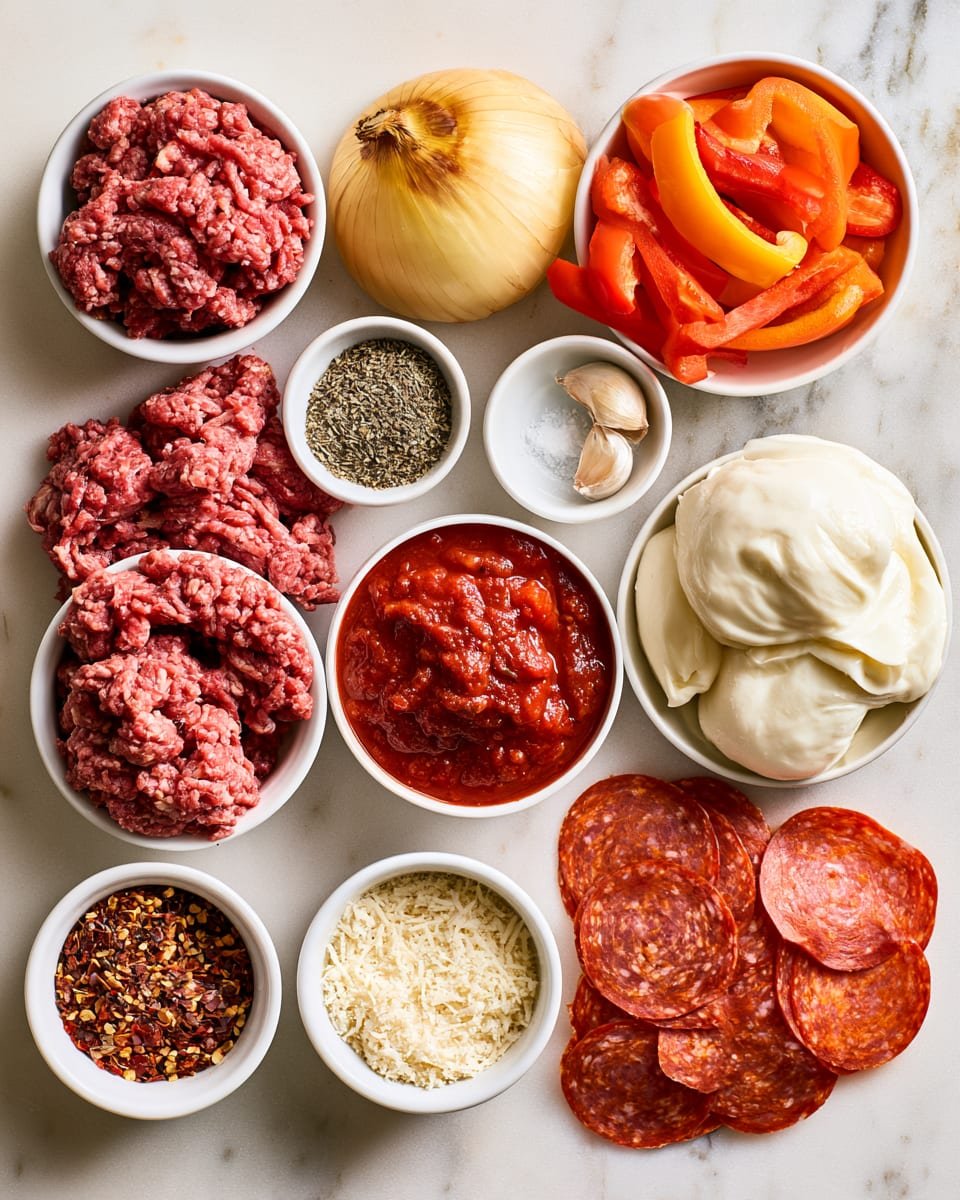 Ingredients for Low Carb Pizza Bowl | Easy High Protein Dinner